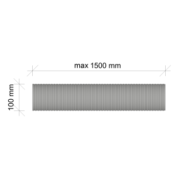 grau lackiertes Flexrohr Ø100, Länge 1,5m